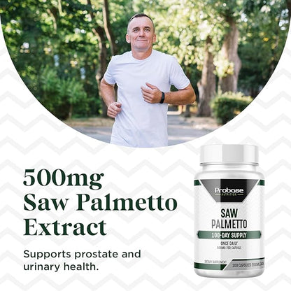 Saw Palmetto Extract Prostate Health Supplement for Men, Supports Prostate, Urinary, and Hair Health, 100 Capsules, 3+ Month Supply