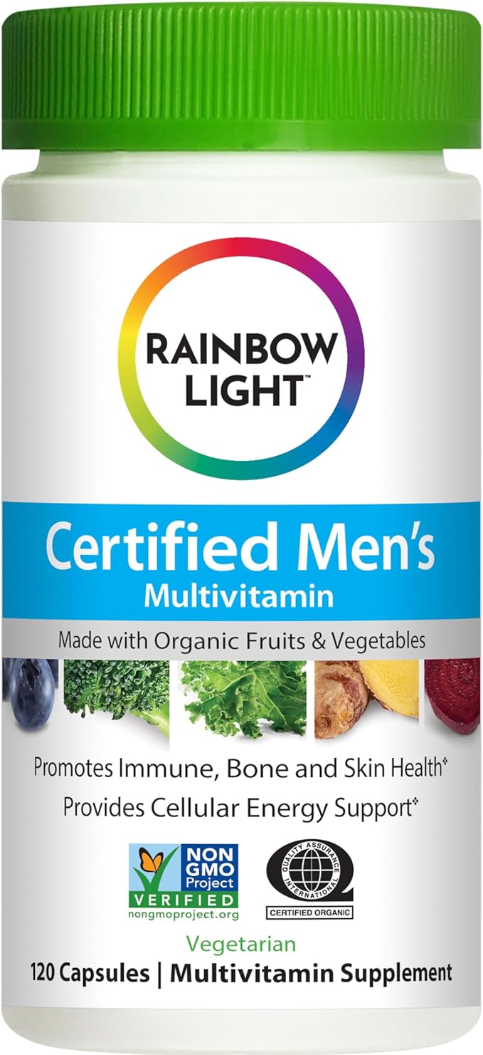 Rainbow Light Multivitamin for Men, Vitamin C, D & Zinc, Probiotics, Men's Multivitamin Provides High Potency Immune, Heart, & Liver Support, Non-GMO, Vegetarian, 120 Tablets