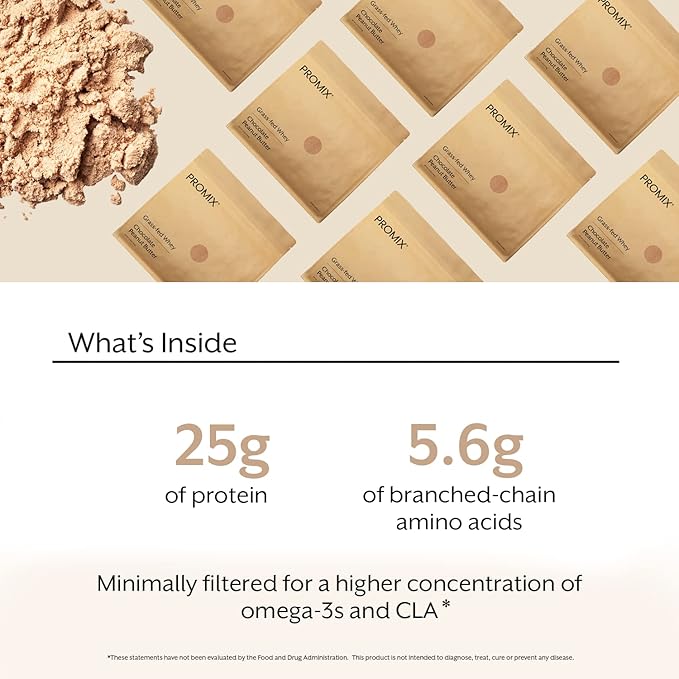 Promix Whey Protein Powder, Chocolate Peanut Butter - 5lb Bulk - Grass-Fed & 100% All Natural - ­Post Workout Fitness & Nutrition Shakes, Smoothies, Baking & Cooking Recipes - Gluten-Free