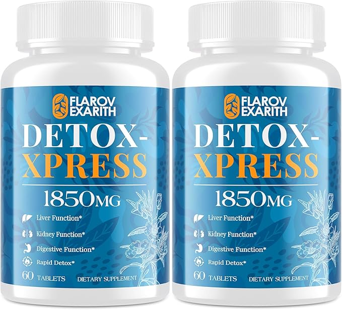 Liver Kidney Cleanse Detox & Repair, Milk Thistle Supplement, Natural Herbal Formula,Body Detox for Women & Men, Toxin Flush Max Absorption Liver Cleanser,Digestion Balance & Mood,120 Chewable Tablets