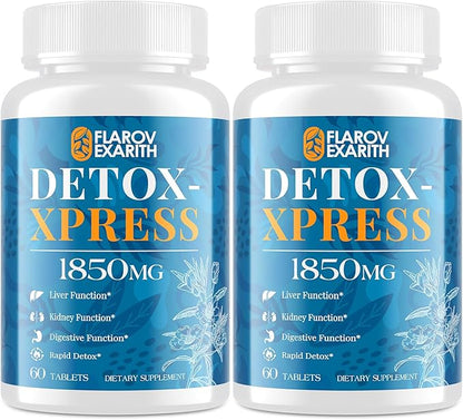 Liver Kidney Cleanse Detox & Repair, Milk Thistle Supplement, Natural Herbal Formula,Body Detox for Women & Men, Toxin Flush Max Absorption Liver Cleanser,Digestion Balance & Mood,120 Chewable Tablets