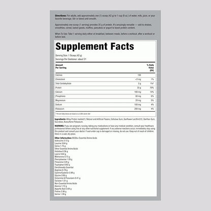 Fitness Labs Whey Protein Isolate Powder | 2lb | 35g Protein | Vanilla Flavor | with BCAAs | Non-GMO, Gluten Free Supplement