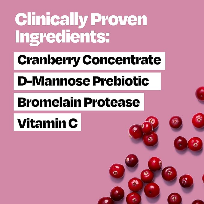Cystex Urinary Tract Infection Support and Prevention for Men and Women, Cranberry Prebiotic Supplement for UTI Protection & Urinary Health Maintenance, D-Mannose & Vitamin C, 7.6 oz (2 Pack)