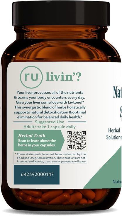 Ruved Livtone, Powerful Doctor-Formulated Liver Support with Berberine, Andrographis and Amla, Ayurvedic Herbal Supplement for Detoxification and Gastrointestinal Health, 60 Vegetarian Capsules