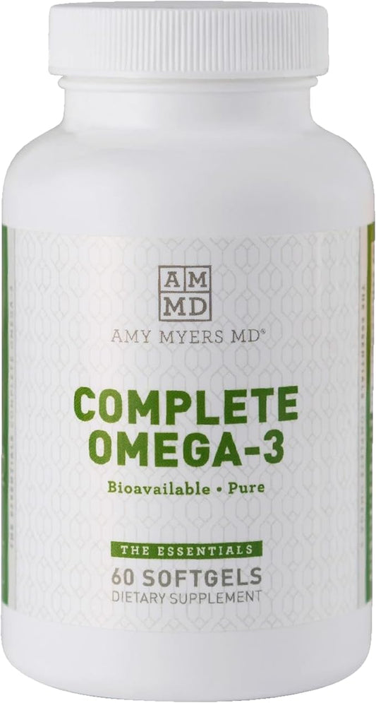 Dr. Amy Myers Complete Omega-3 Softgel – 1000mg of EPA/DHA - 170% More Bioavailable Than Leading Fish Oil Supplements - Supports Healthy Inflammatory Response – 60 Capsules, 2 Month Supply