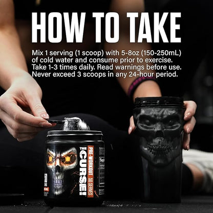 JNX SPORTS The Curse! Pre Workout Powder - Orange Mango 50 Servings | Preworkout: Boost Strength, Energy + Focus for Men & Women | Caffeine, Beta-Alanine, Creatine & L-Citrulline