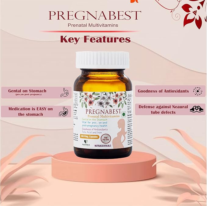 Pregnabest Pre-natal Multivitamin for Women, Folic Acid, Iron, 60 Capsules