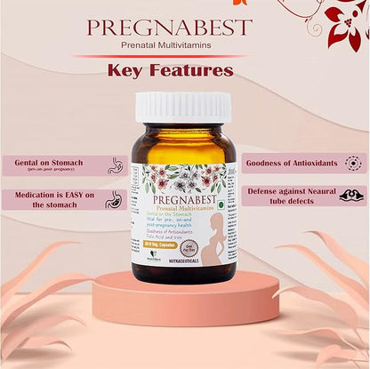 Pregnabest Pre-natal Multivitamin for Women, Folic Acid, Iron, 60 Capsules