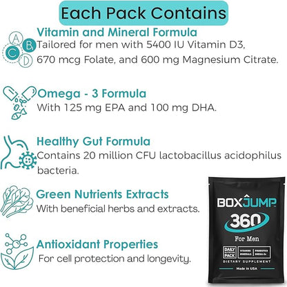 Daily Multivitamin for Men, Packed with All Essential Daily Men's Vitamins & Minerals, 30+ Vitamins for Men in Each Serving - Vitamin A, D, C, E, B1, B2, B6, B12-30-Day Vitamin Pack for Men