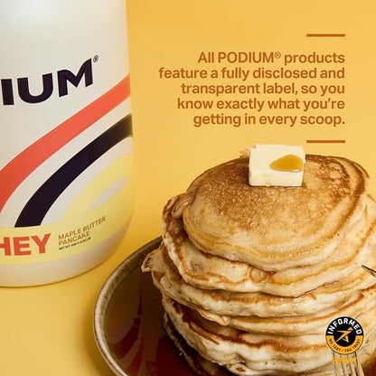 Podium Nutrition, Whey Protein Powder, Maple Butter Pancake, 27 Servings, 25g of Whey Protein Per Serving, Gluten Free, Soy Free