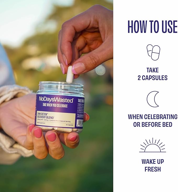 DHM Detox, 60 Capsules (30 Servings) - Jar - Take During Evening for Better Next Day and Recovery