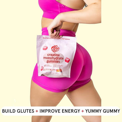 Creatine Monohydrate Gummies for Women & Men, Boost Focus, Strength, and Endurance, Vegan, Gluten-Free, Non-GMO, 5 Grams of Creatine per Serving, 30 SVG, Tropical Punch