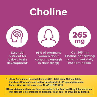 Nature Made Prenatal Vitamin Softgels + Choline Capsules, Folic Acid + DHA + Choline, 60 Prenatal Vitamins for Women, 60 Choline Supplements Capsules, 60 Day Supply