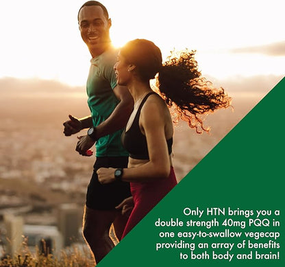 Health Thru Nutrition PQQ 40mg 120 Servings Pyrroloquinoline Quinone as PureQQ | Promotes Mitochondrial Biogenesis | Certified Vegan | Non-GMO Gluten Soy Free Capsules| Clean Label PQQ Supplement