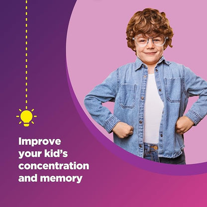 Multivitamin with Iron Gummies for Kids - Chewable Iron Gummy Vitamins for Kids Focus Aid and Natural Energy Supplement - Kids Gummy Vitamins with Iron for Immune Support Mental Clarity and Focus