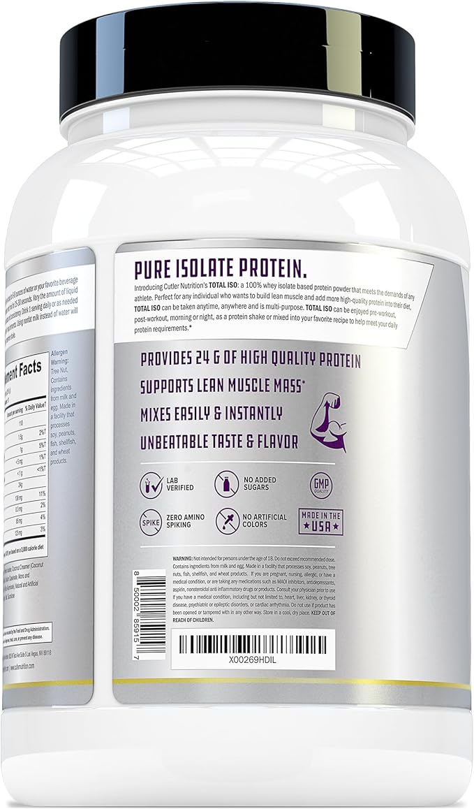 Total ISO Whey Isolate Protein Powder: Best Tasting Whey Protein Shake Featuring 100% Whey Protein Isolate, Perfect Post Workout Protein Powder Mix and Meal Replacement Drink, Cinna Cereal, 2 Pounds