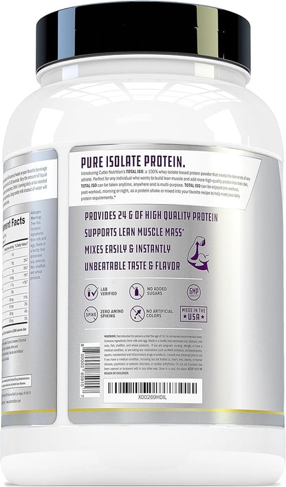 Total ISO Whey Isolate Protein Powder: Best Tasting Whey Protein Shake Featuring 100% Whey Protein Isolate, Perfect Post Workout Protein Powder Mix and Meal Replacement Drink, Cinna Cereal, 2 Pounds