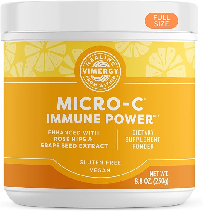 Vimergy Micro-C Immune Power TM *- 250g– 139 Servings – 1000mg/serving – Gentle Form – Antioxidant Phytonutrients – Immune & Nerve Support – Benefits Bone & Cartilage – Gluten-Free – Kosher – Vegan