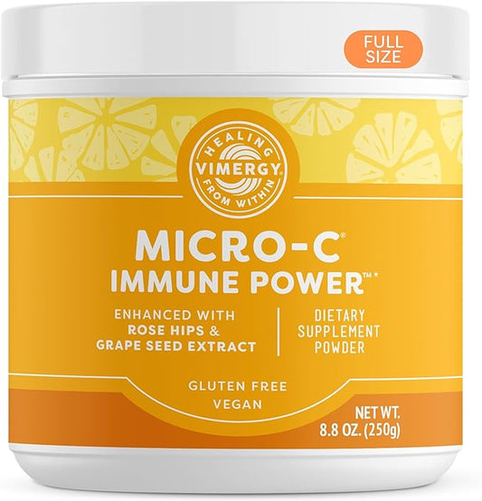 Vimergy Micro-C Immune Power TM *- 250g– 139 Servings – 1000mg/serving – Gentle Form – Antioxidant Phytonutrients – Immune & Nerve Support – Benefits Bone & Cartilage – Gluten-Free – Kosher – Vegan