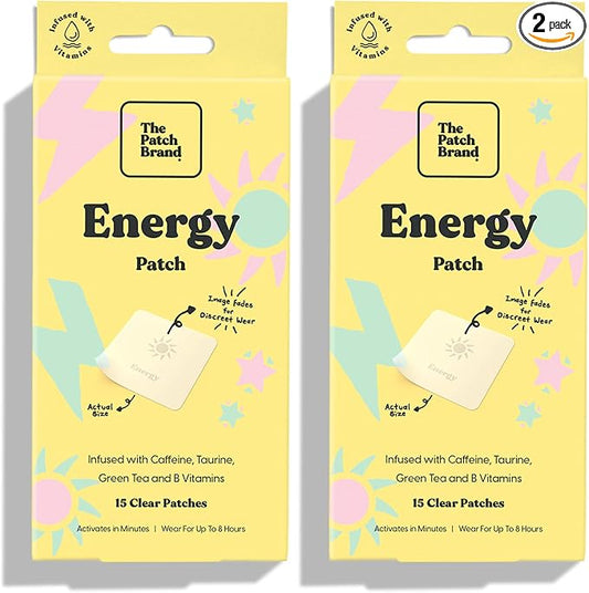 The Patch Brand Energy Patches | Supports Energy with Caffeine and B5 and B3 | All Natural Vitamins & Mineral Patch Plant Based and Cruelty Free Water Resistant Patches That Last All Day