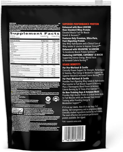 GNC AMP Wheybolic Ripped Whey Protein Powder Isolate with BCAA | Targeted Muscle Building and Workout Support Formula | Gluten Free | Cookies and Cream | 9 Servings