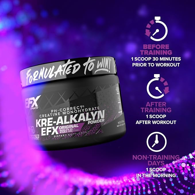EFX Sports Kre-Alkalyn EFX Powder | pH Correct Creatine Monohydrate Powder Supplement | Strength, Muscle Growth & Performance | 66 Servings (Unflavored)