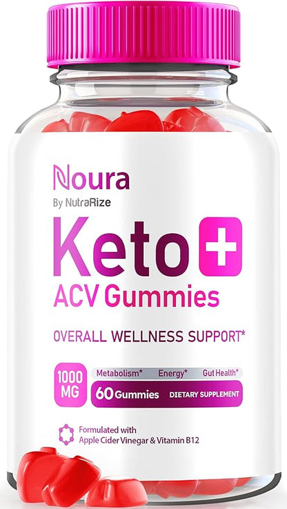 Noura Keto ACV Gummies, Official Noura Keto Supplement, Keto + ACV Gummy, All Natural Keto Plus ACV, Apple Cider Vinegar Keto Reviews (60 Gummies)