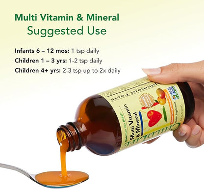 CHILDLIFE ESSENTIALS Kids Multivitamin & Mineral - Kids Vitamins, Liquid Multivitamin for Kids, Toddler Multivitamins, Liquid Vitamins, Baby Multivitamin - Natural Orange & Mango, 8 Fl Oz (Pack of 1)