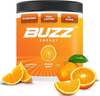 Morning Buzz Energy Drink Powder - Energy Boost Drink Mix - Sugar-Free Energy with Antioxidants - Morning Kickstart and Sports Nutrition Endurance Product - 30 Servings, Orange Burst, 8 Ounces