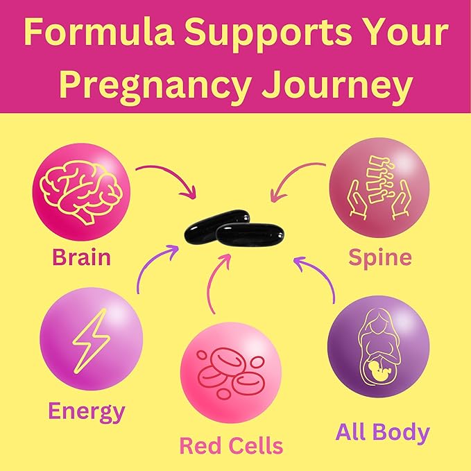 Greenfield Nutritions Halal Prenatal Vitamins with DHA and Folic Acid - Essential Prenatal Pregnancy Multivitamin with Iron - Contains 17 Vitamins for Mom to Be - Easy to Swallow 90 Liquid Softgels
