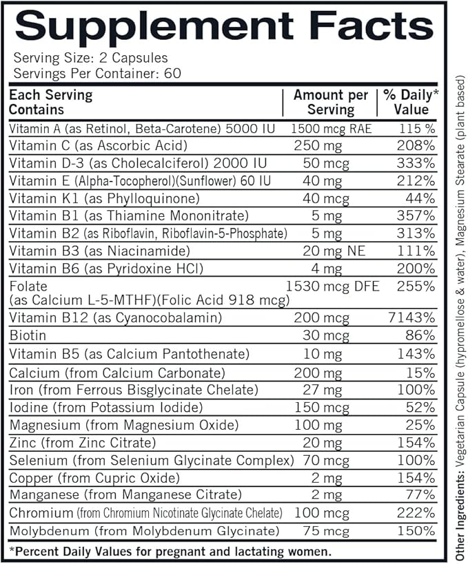 Prenatal Advanced Care, 120 Capsules, Kirkman Labs