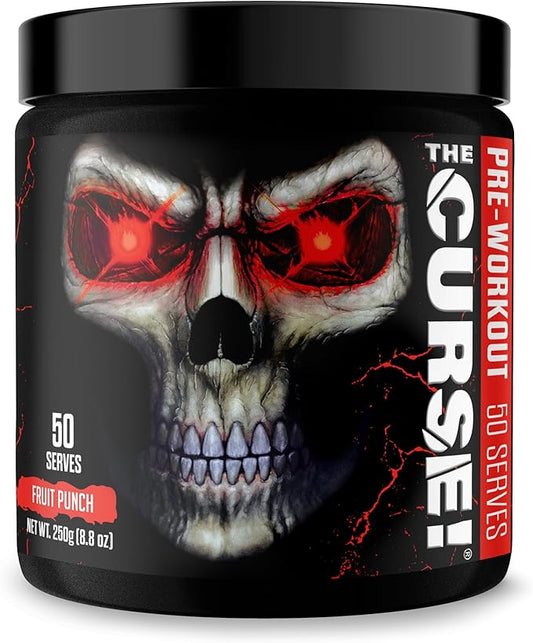 JNX SPORTS The Curse! Pre Workout Powder - Fruit Punch 50 Servings | Preworkout: Boost Strength, Energy + Focus for Men & Women | Caffeine, Beta-Alanine, Creatine & L-Citrulline