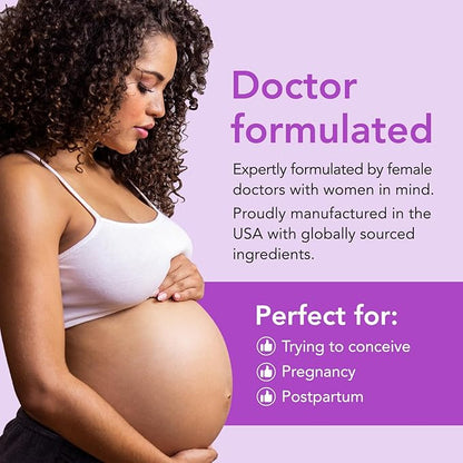 Premom Prenatal Vitamins for Women - Conception for Her Multivitamin: 27 Nutrients, Includes Methyl Folate + Choline + Iron, Traceable Ingredients, Fertility Supplements for Women, Vegan, Non-GMOs