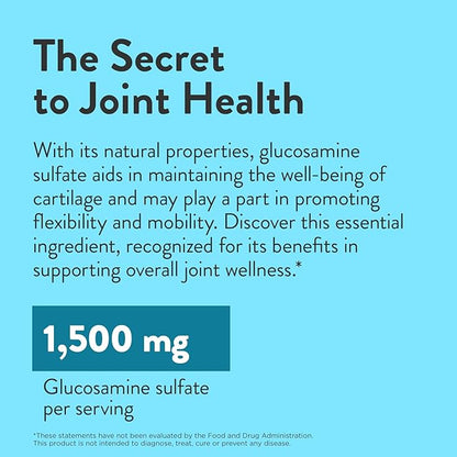 Swisse Glucosamine Sulfate Joint Support Supplement, Joint Health Supplement for Mobility and Flexibility | Joint Supplement for Women and Men | Glucosamina 1500mg | 180 Tablets