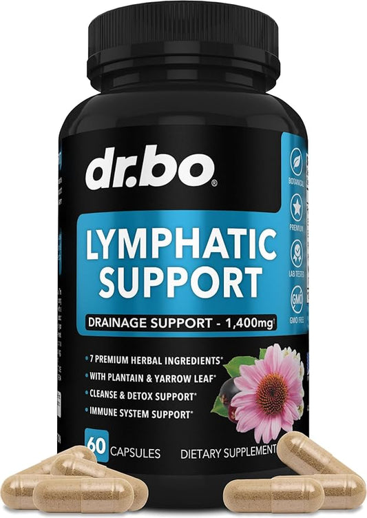 Lymphatic Drainage Supplements Pills - Lymphatic Support Total Herbal Cleanse Products with Echinacea Lymph System Support Supplement for Nodes Legs & Neck - Lymph Node Detox Lymphatic System Drainage