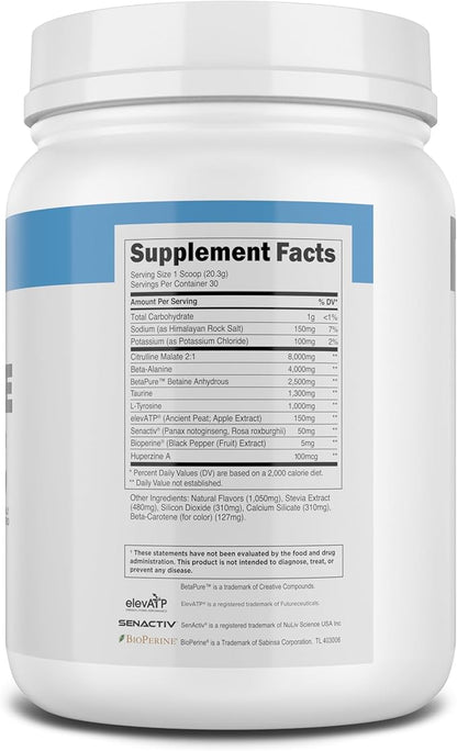 Transparent Labs Stim-Free Pre-Workout - Caffeine & Stim Free Pre Workout Powder Naturally Sweetened for Men and Women with Beta Alanine Powder, Citrulline Malate, & elevATP - 30 Servings, Peach Mango