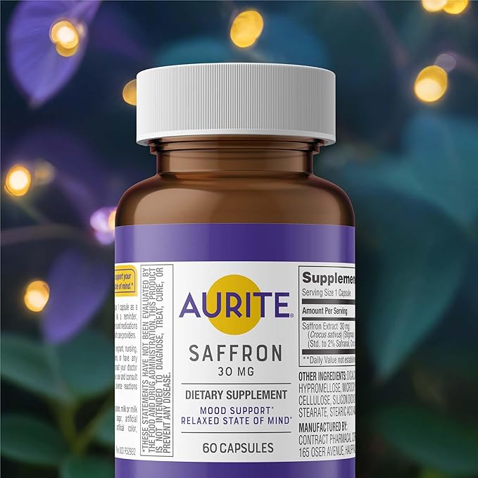Saffron Supplement for Women & Men. 30 Count, Vegetarian Friendly, Non-GMO, Gluten-Free, Soy-Free (1 Month of Supply)