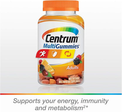 Centrum MultiGummies Gummy Multivitamin for Adults, with Vitamins D, B and E, Assorted Flavor, Fruit, 150 Count