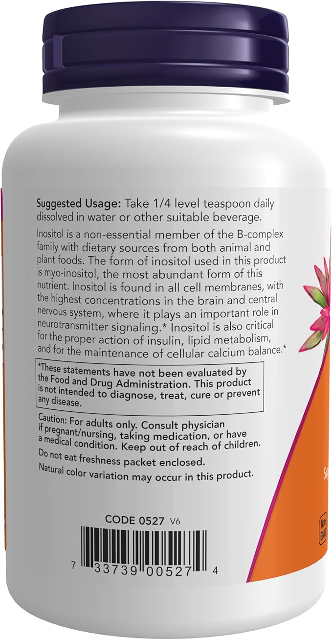 NOW Foods Supplements, Inositol Powder, Neurotransmitter Signaling*, Cellular Health*, 4-Ounce