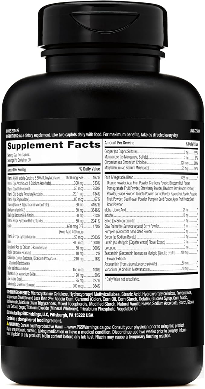 GNC Mega Men Multivitamin | Heart Health, and Immune Support | 180 Count