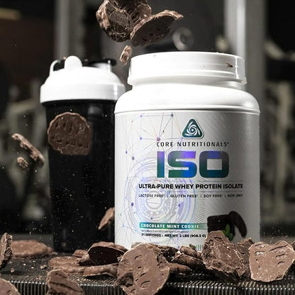 Core Nutritionals ISO, 100% Micro Filtered, Zero Artificial Fillers, 25g Whey Protein Isolate, 32 Servings (Mint Cookie)