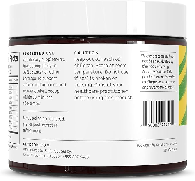 Kion Aminos Essential Amino Acids Supplement - Amino Acid Powder, Amino Energy Powder, Essential Energy Without Caffeine, Essential Amino Acids, BCAA EAA - 30 Servings, Cool Lime