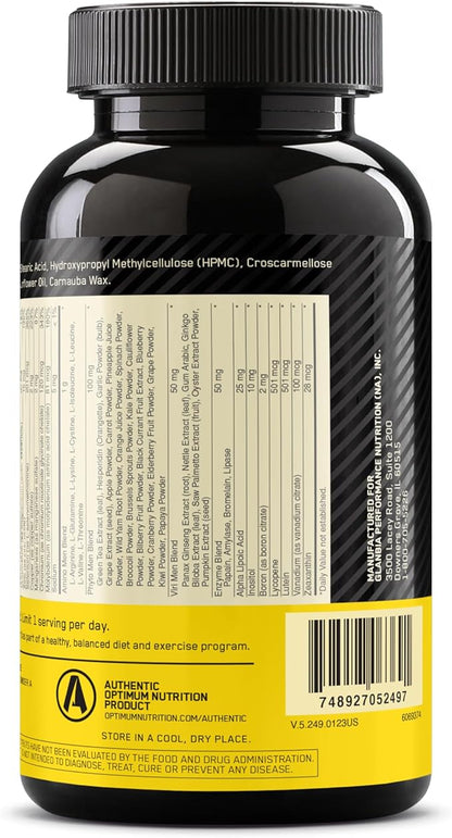 Optimum Nutrition Opti-Men Daily Multivitamin for Men, Immune Support Supplement with Amino Acids, 80 Day Supply, 240 Count, (Packaging May Vary)