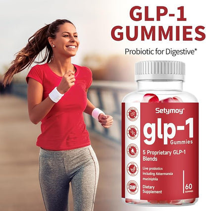 GLP-1 Supplement Gummies with Akkermansia Probiotic, Berberine, GLP 1 Probiotic Gummy for Women and Men 60 Gummies