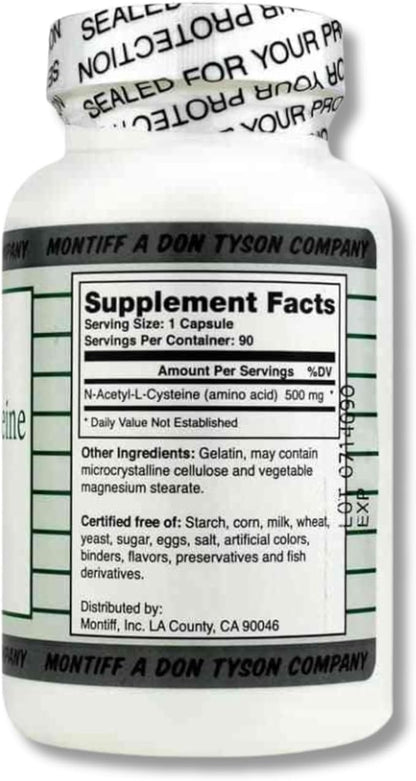 MindEyes N-Acetyl-L-Cysteine NAC 500mg Supplement (90 Capsules)