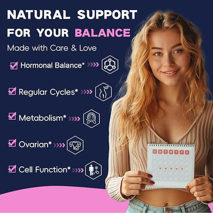 Inositol Supplement - 3075mg Myo-Inositol & D-Chiro Inositol Capules Plus Vitamin D3, Folate, Ideal 40:1 Ratio - Hormonal Balance for Women & Ovarian* Support | Vegan, Non GMO - 120 Caps