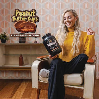 Blessed Vegan Protein Powder - Plant Based Protein Powder Meal Replacement Protein Shake, 23g of Pea Protein Powder, Dairy Free, Gluten Free, Soy Free, No Sugar Added, 30 Servings (Peanut Butter Cup)