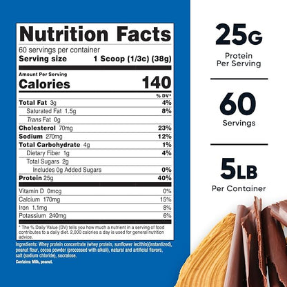 Nutricost Whey Protein Concentrate (Chocolate Peanut Butter) 5LBS - Gluten Free & Non-GMO