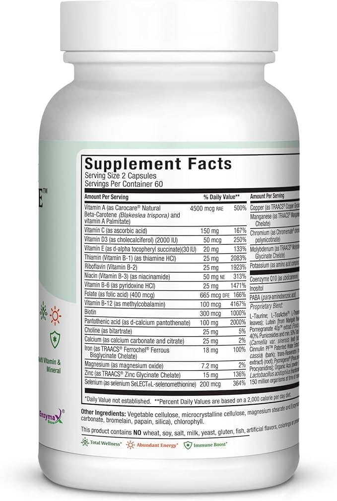 Maxi Health Two Complete - Multivitamins and Minerals - Full Potency - 120 Capsules - Kosher