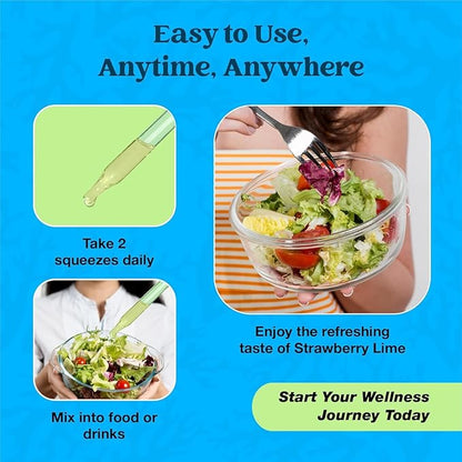 Organic Sea Moss Drops - Irish Sea Moss - 4X Stronger than Sea Moss Gel, Capsules and Gummies - Superfood Seamoss - Joint Support Supplement - Immune Support Supplement (Strawberry Lime, 60mL)